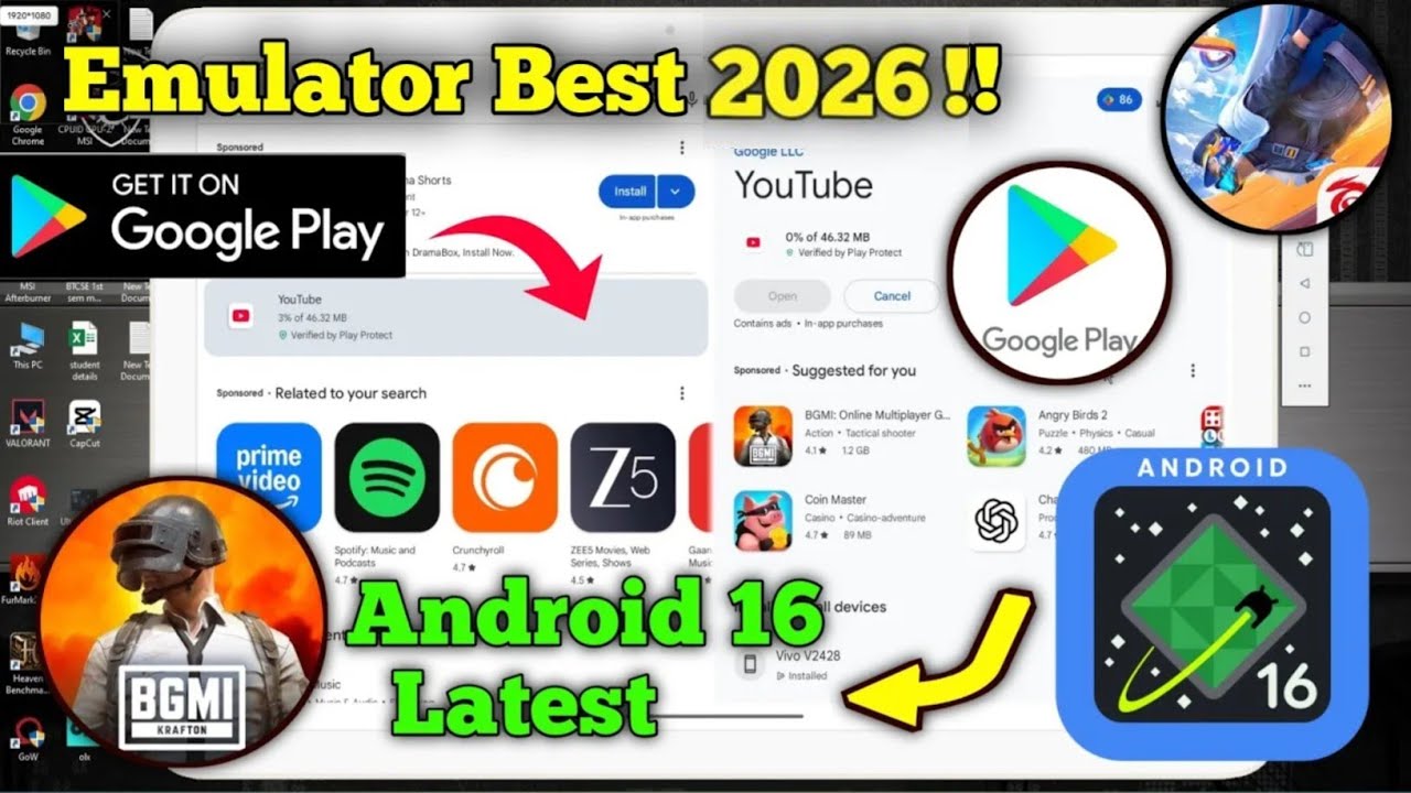 Best Android Emulator for Windows PC/Laptop (2026) 😱 | Run Android 16 Smoothly on Windows 11/10
