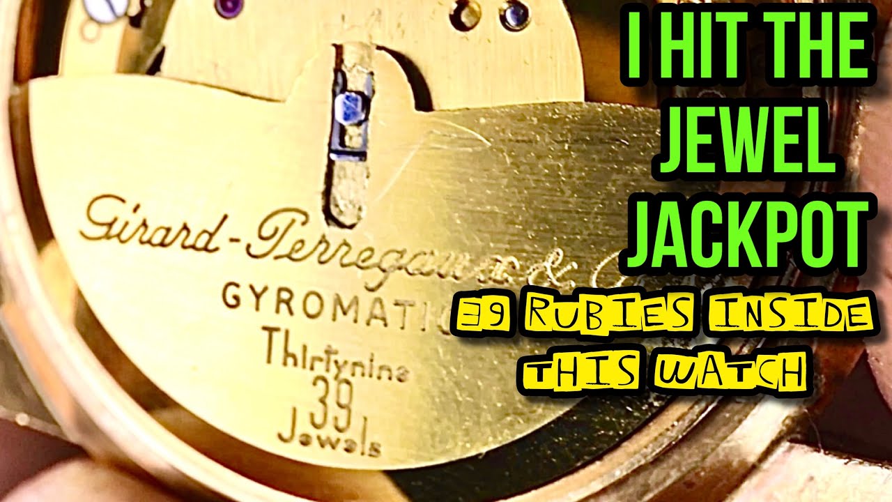 I FOUND 39 RUBIES INSIDE THIS GOLD WATCH - GIRARD PERREGAUX RESTORATION - service polishing tutorial