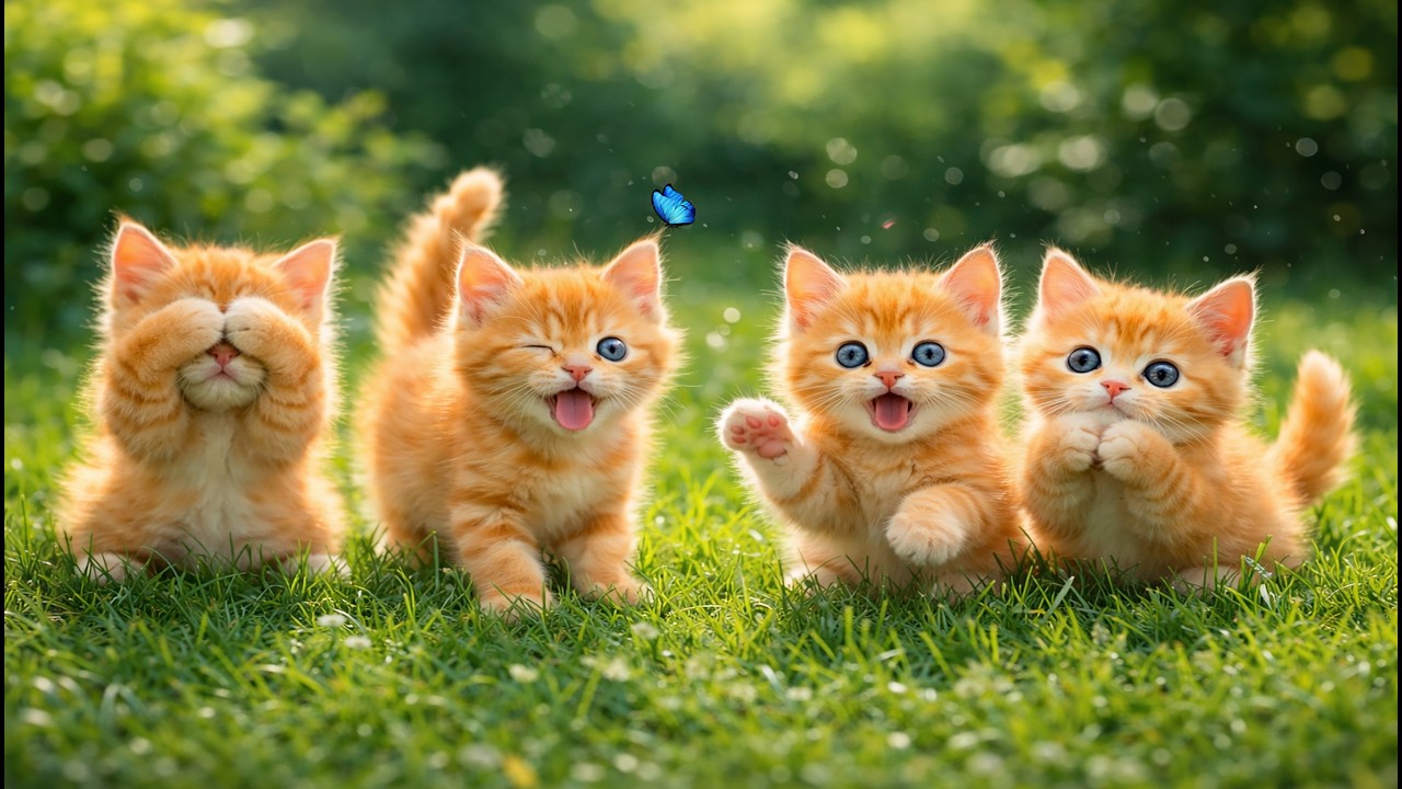 🌸🐱 Cute Little Kittens Playing in the Grass | Sweet Meow Sounds & Cat Video | Cute Cat Sounds