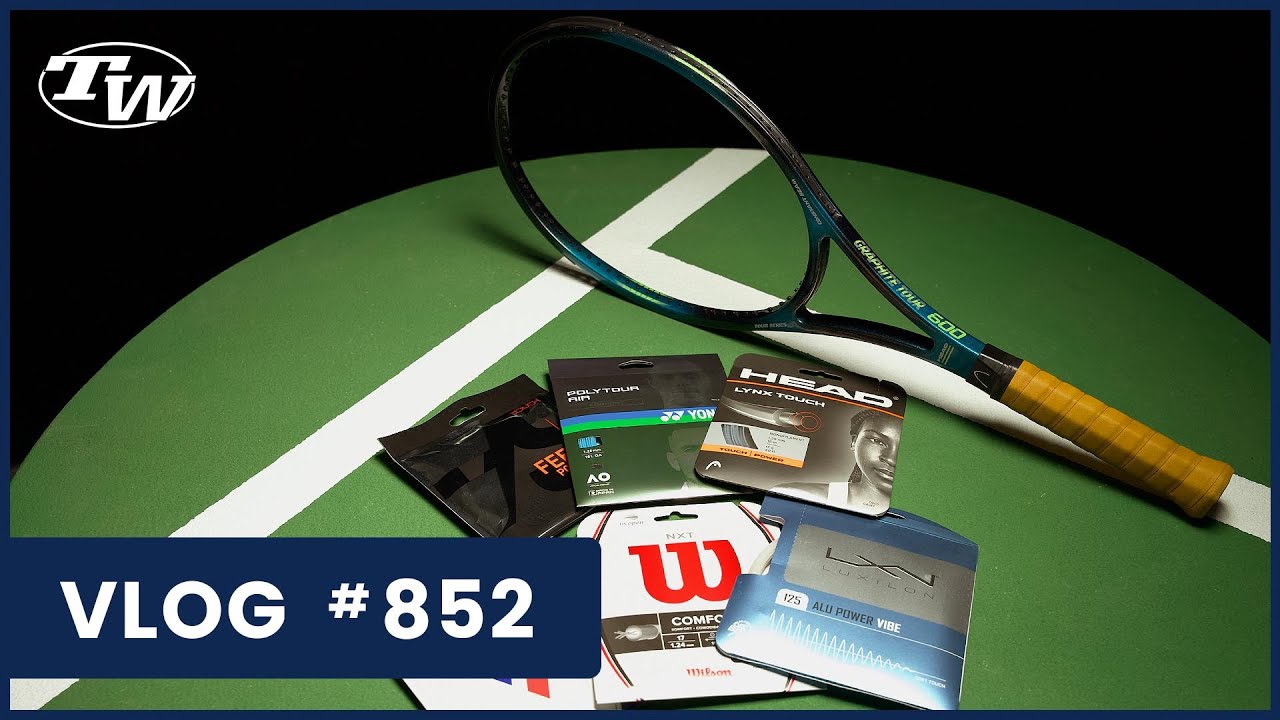 Our favorite comfortable tennis strings for players of all levels! & some vintage racquets! VLOG 852