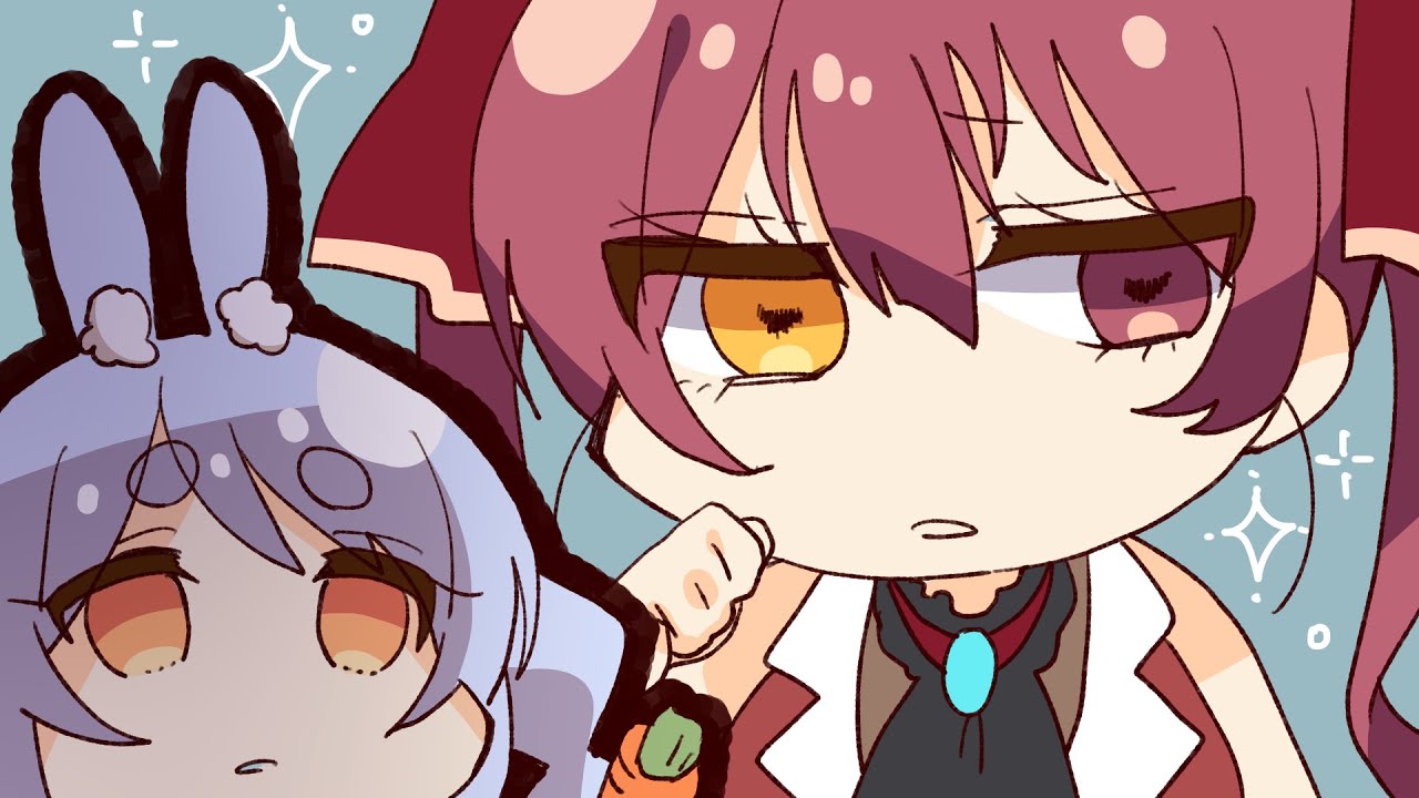 ぺこらのモテる理由を解説するマリンと好き好きコント【手描き】【兎田ぺこら/宝鐘マリン/ホロライブ/切り抜き/3期生】