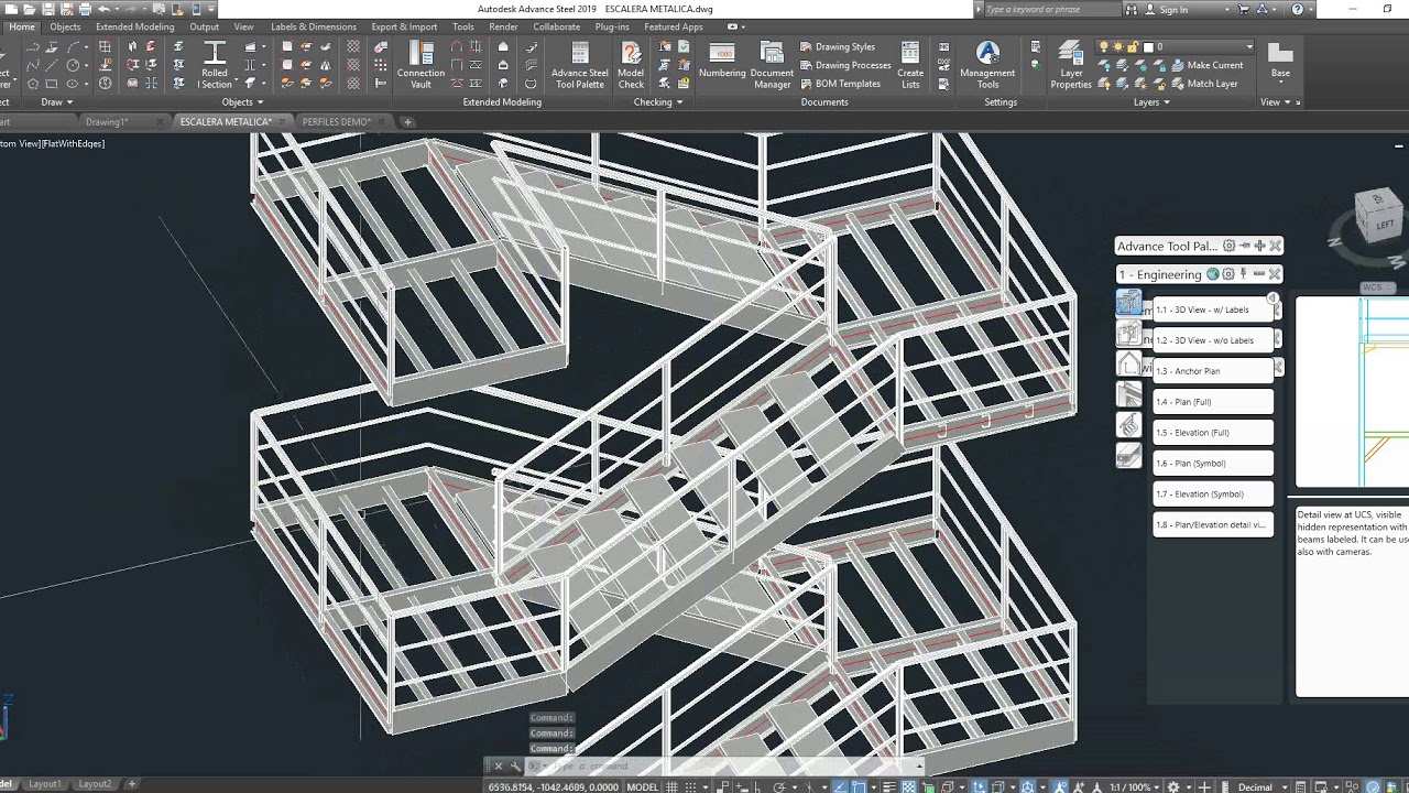 ESCALERA METALICA AUTODESK ADVANCE STEEL