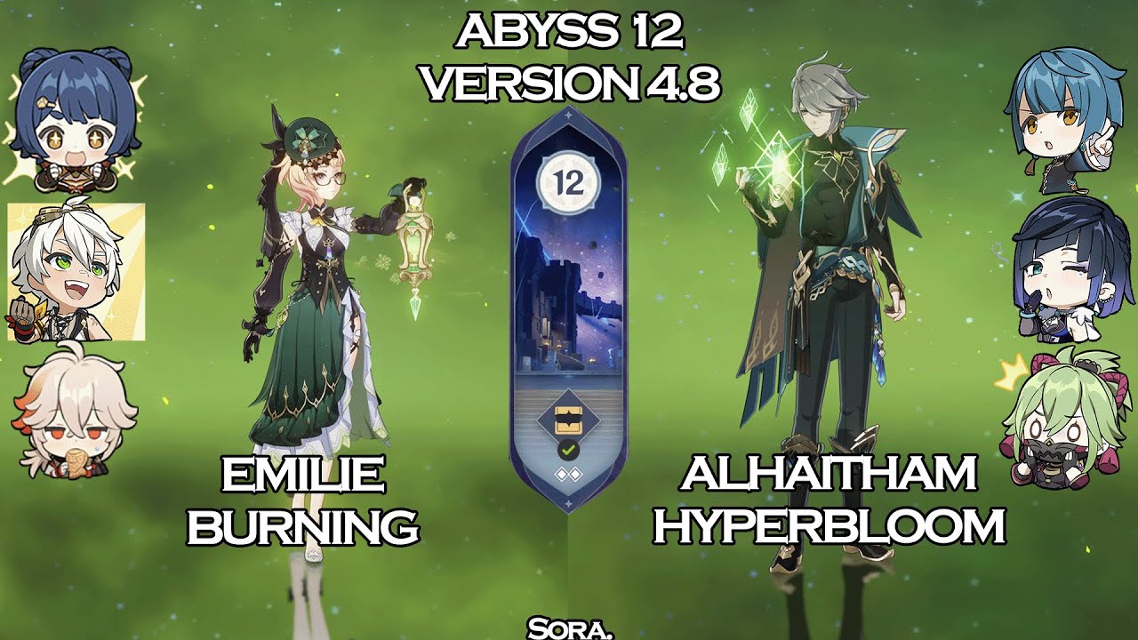 C0 Emilie Burning & C0 Alhaitham Hyperbloom | GENSHIN IMPACT 4.8 | SPIRAL ABYSS 12 | Sora.