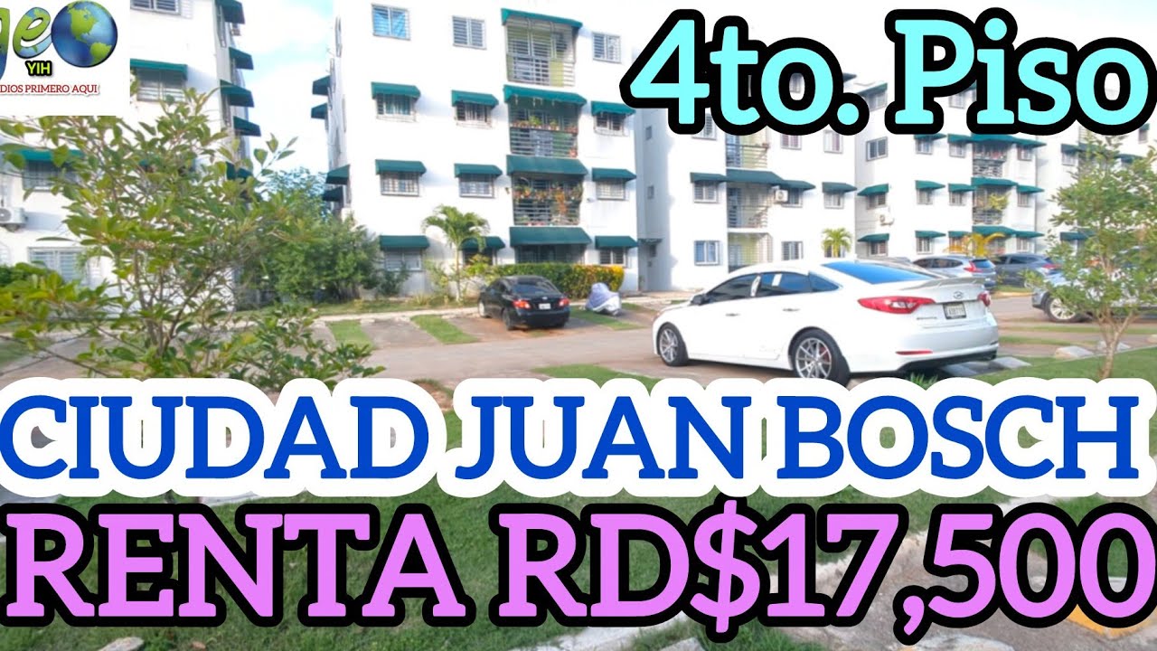 Apartamento  en alquiler o  renta, en ciudad Juan Bosch, 4to. nivel, plaza comercial frente a frente