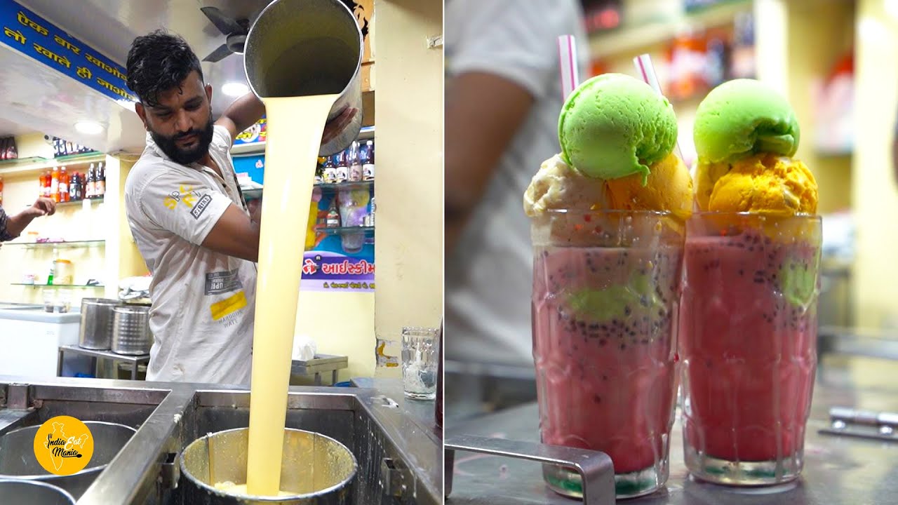 Surat Famous Falooda With 4 Scoop Ice Cream Rs. 60/- Only l Hanumante Falooda l Surat Street Food
