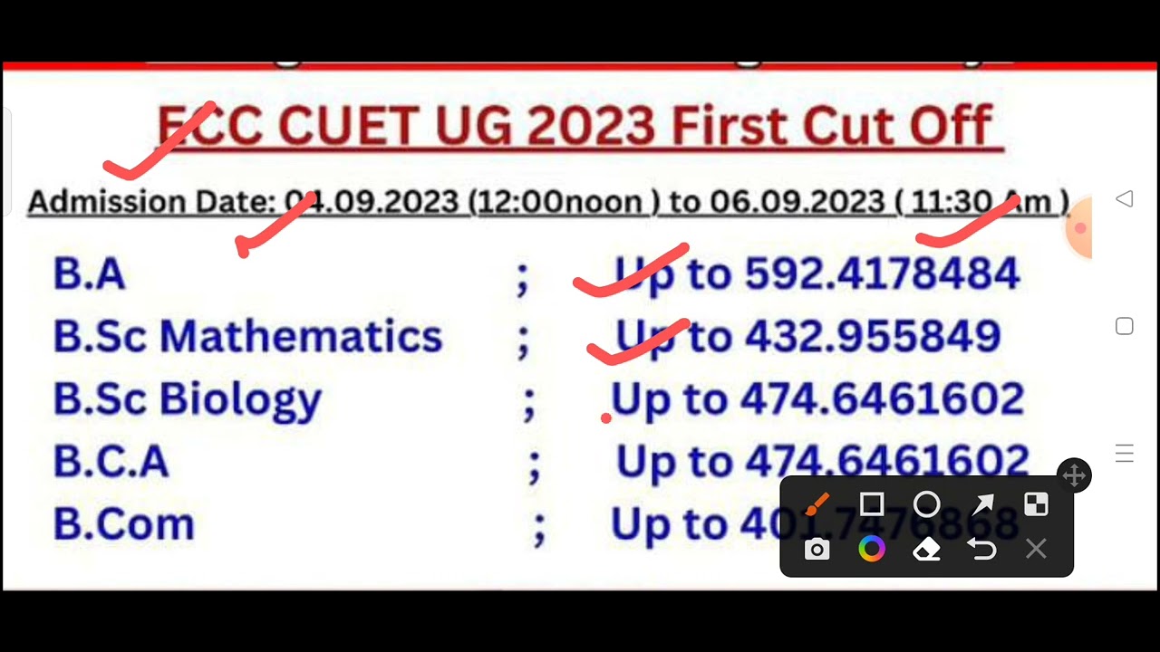 Ewing Christian College की पहली कट ऑफ जारी | ECC BA BSc BCom Cut Off लिस्ट जारी #au #ecc #cuet2023