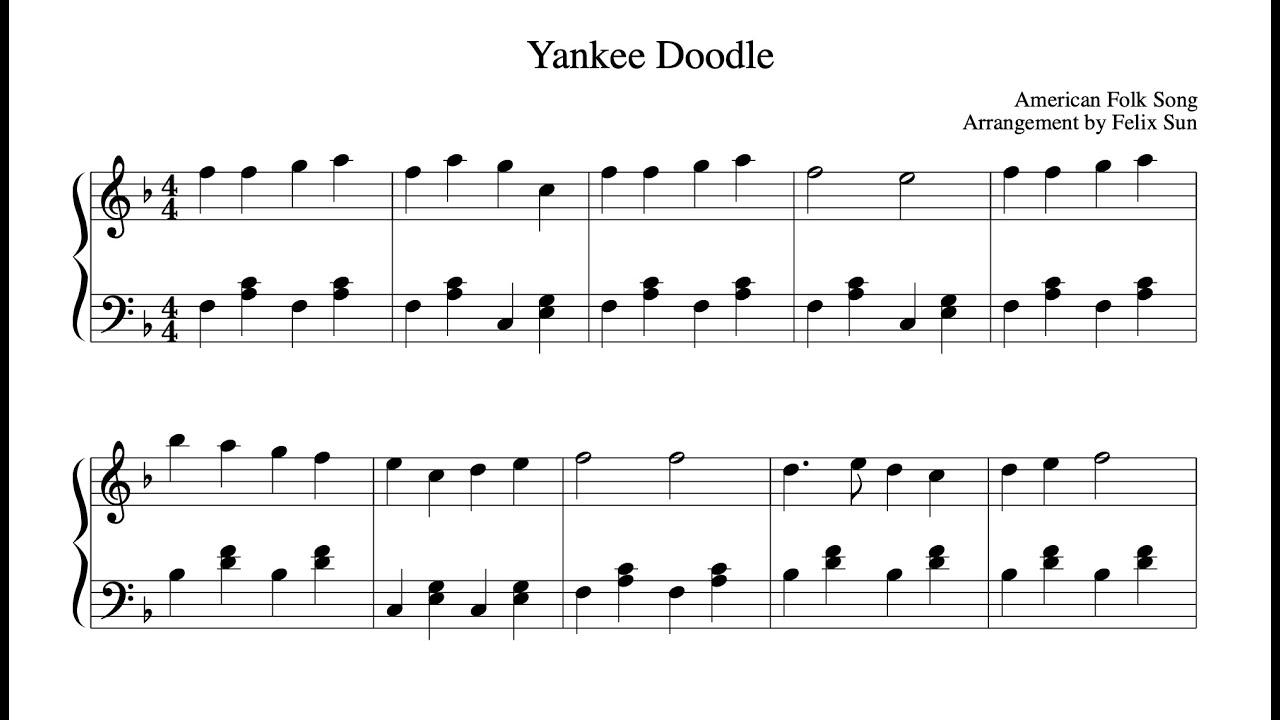 Yankee Doodle (Piano Solo) - Sheet Music