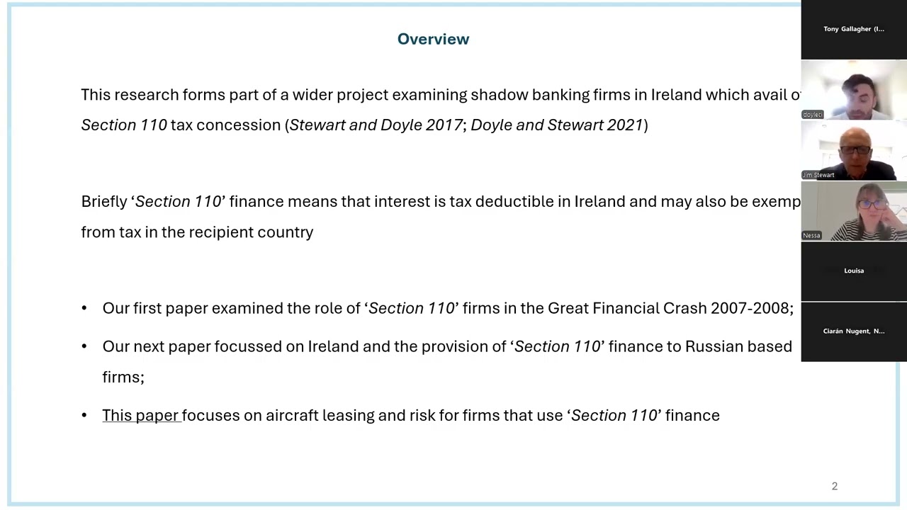 The 'birthplace of aircraft leasing’: Ireland, aircraft leasing and tax arbitrage