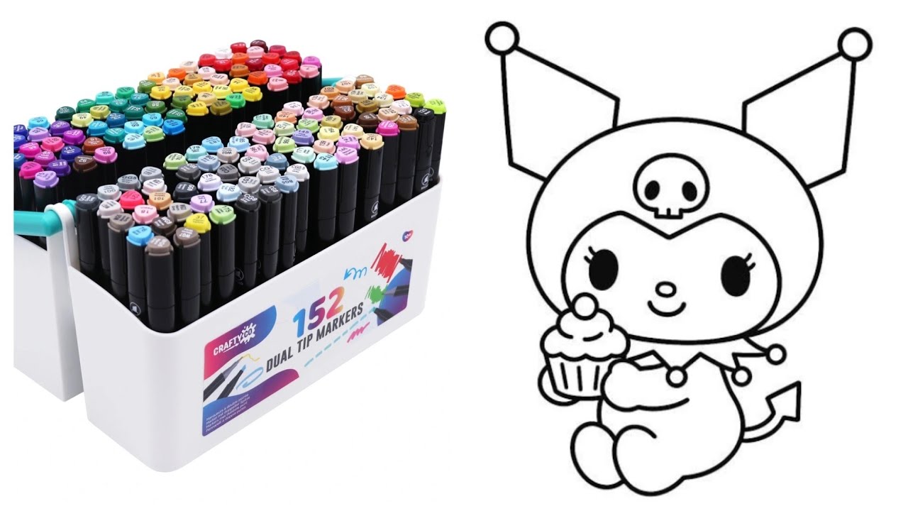 Cute Kuromi Coloring | Relaxing and satisfying ASMR Alcohol Markers 