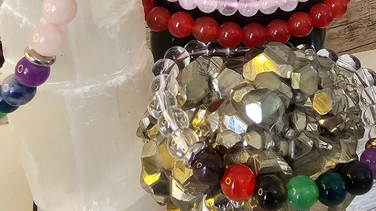 🔴 LIVE Hypnotic 7 Chakra Bracelet 💎 Spinning Crystal ASMR 4K | Labradorite & Pyrite Energy Stones