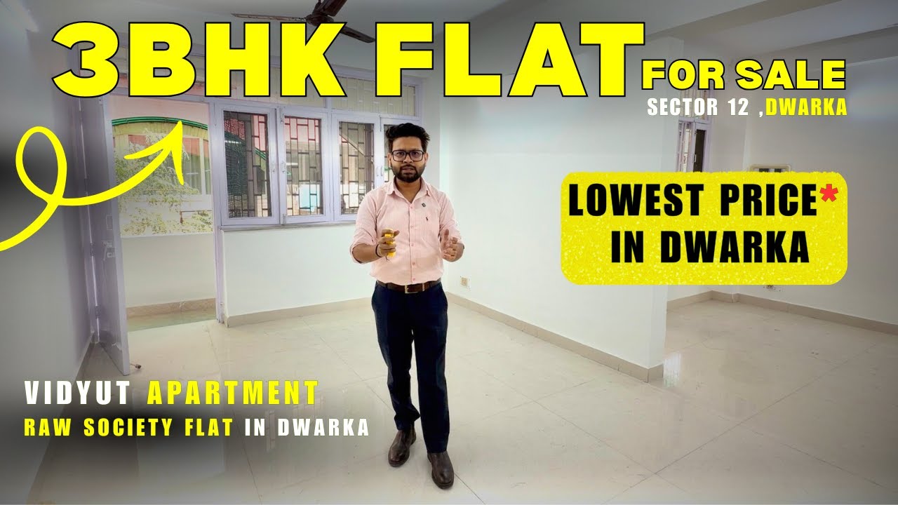 Raw 3Bhk ✅ Society Flat For Sale in Dwarka|New Delhi~ Vidyut Apartments |Dwarka sector 12 #housetour