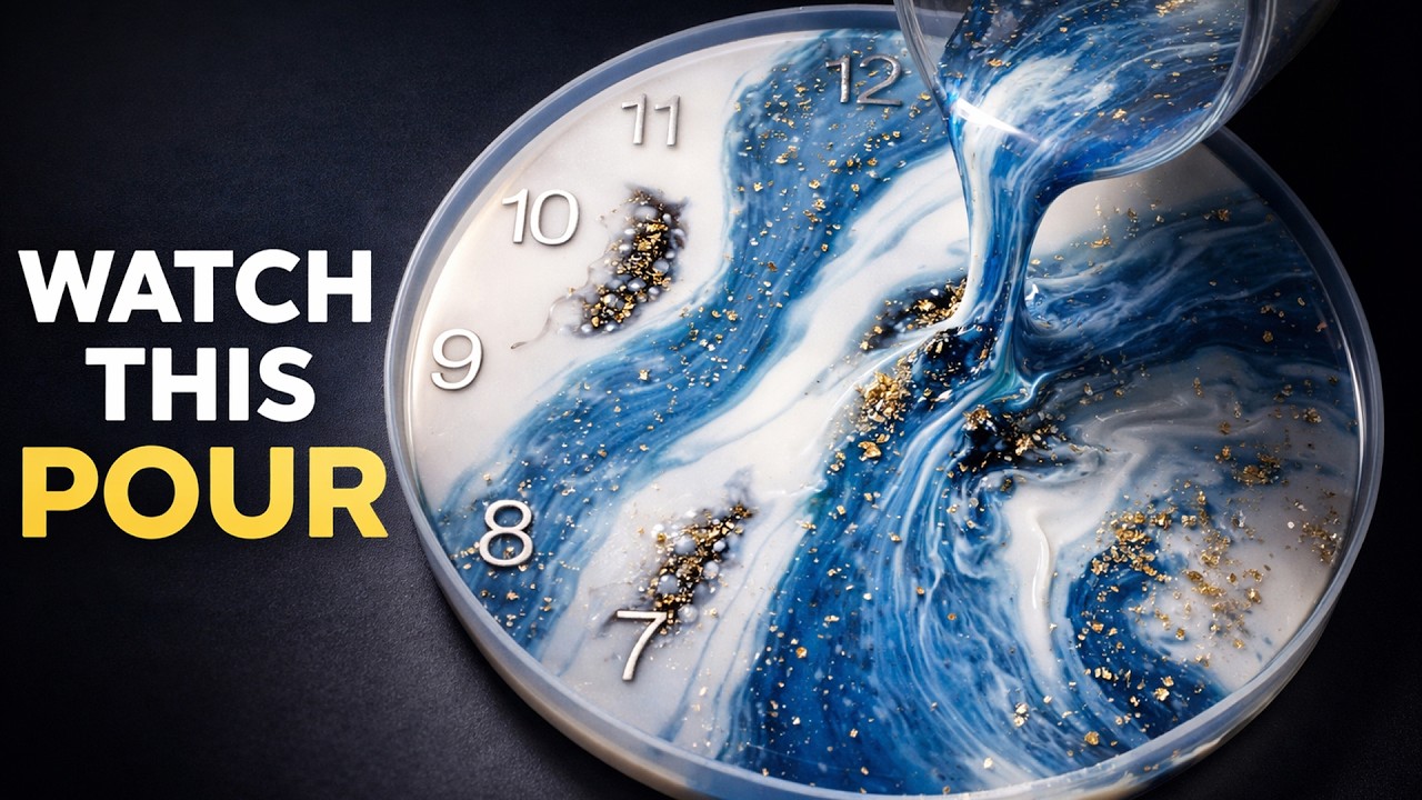 Making a Luxury Epoxy Resin Clock | Satisfying Pour Process – Resin Art