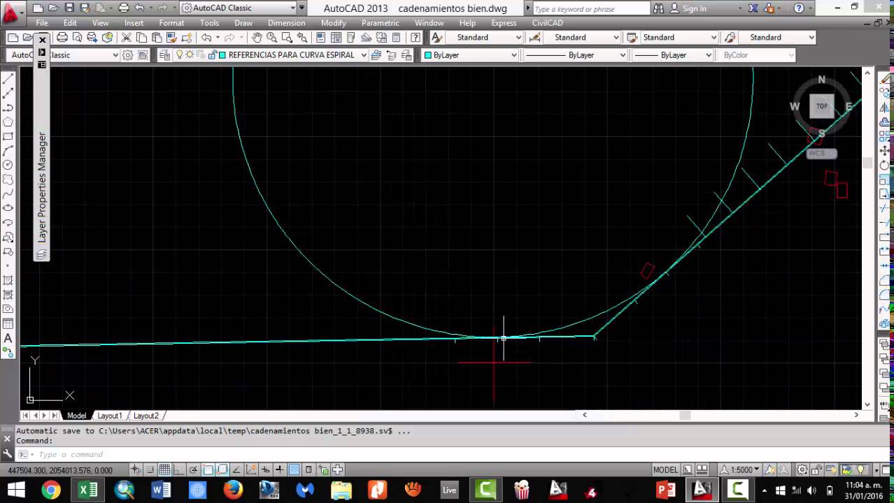 CURVAS EN ESPIRAL DIBUJADA EN AUTOCAD 2013
