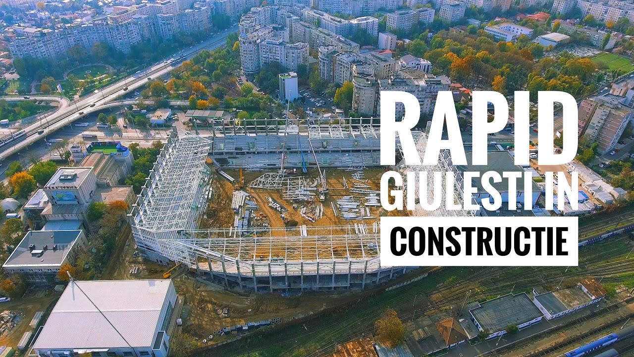 Stadiul lucrarilor Rapid Giulesti din Bucuresti filmare aeriana 4K