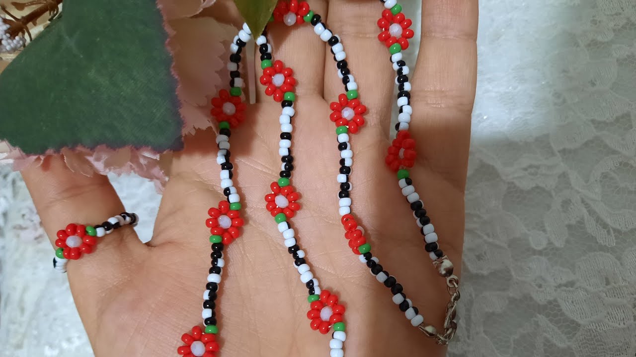 Papatya Kolye Yapımı (How to make beaded daisy neclace) DIY Tutorial
