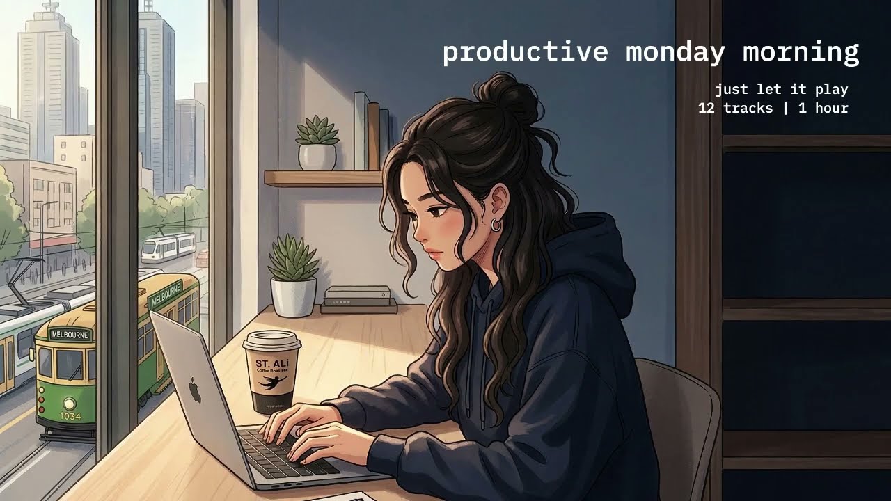 lofi chill mix ☕ productive monday morning • soft jazz to focus/study to (그냥 틀어두세요)