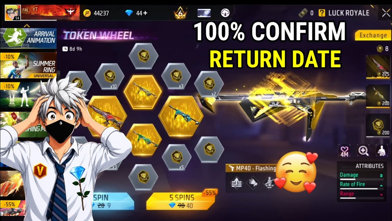 Poker MP40 Return 💀 | Free Fire Next Universal Ring Event | Poker MP40 Return Confirmed Date