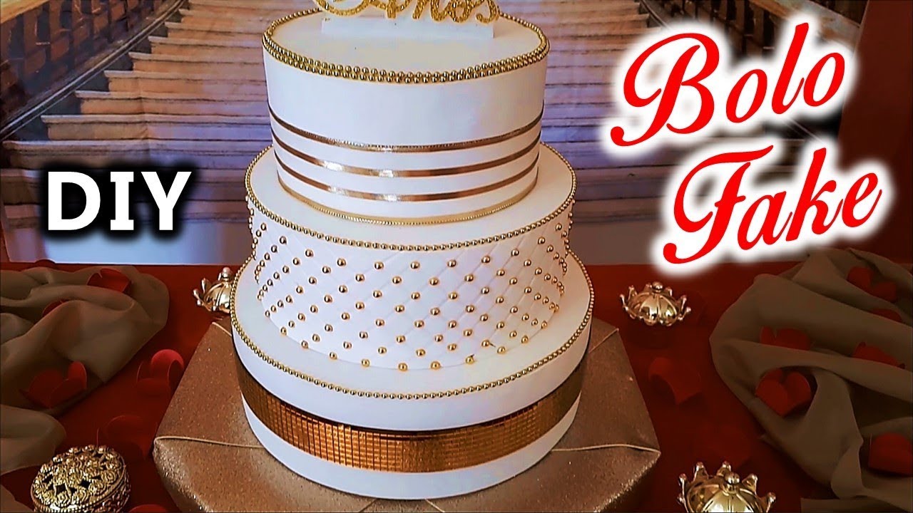 DIY: BOLO FAKE (Como Fazer Bolo Falso de EVA e Isopor) 🎂 Faça Você Mesma 🎈 Passo a Passo