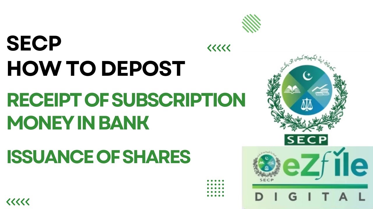 How to Submit Receipt of Subscription Money | SECP Receipt of Subscription Money | SECP eZfile