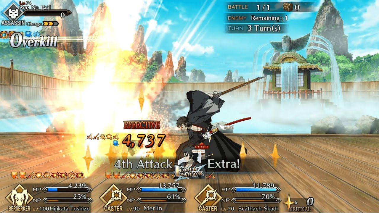 [FGO NA] Enmatei Challenge Quest: Hijikata 3T Clear