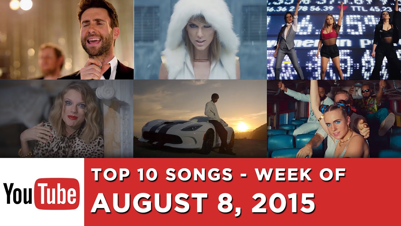 Top 10 Most Popular Songs - Week Of August 8, 2015 (YouTube)