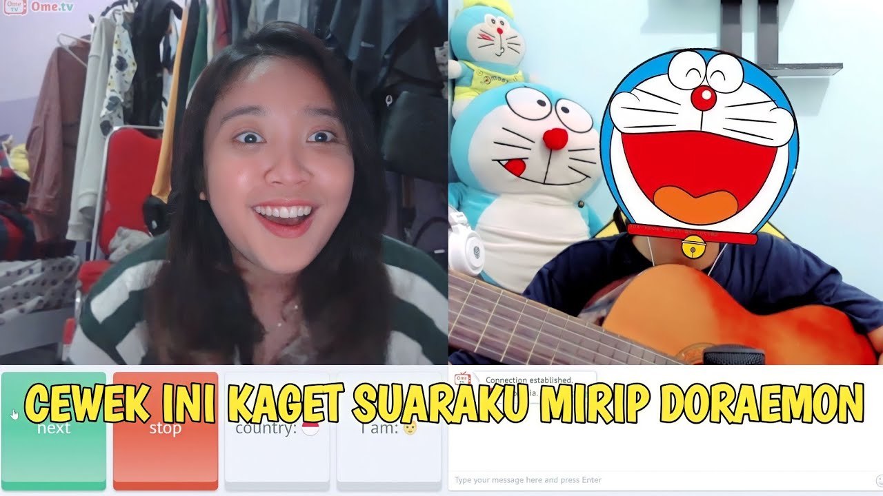 REAKSI CEWEK KETIKA DIKERJAIN SUARA DORAEMON | OME TV INDONESIA