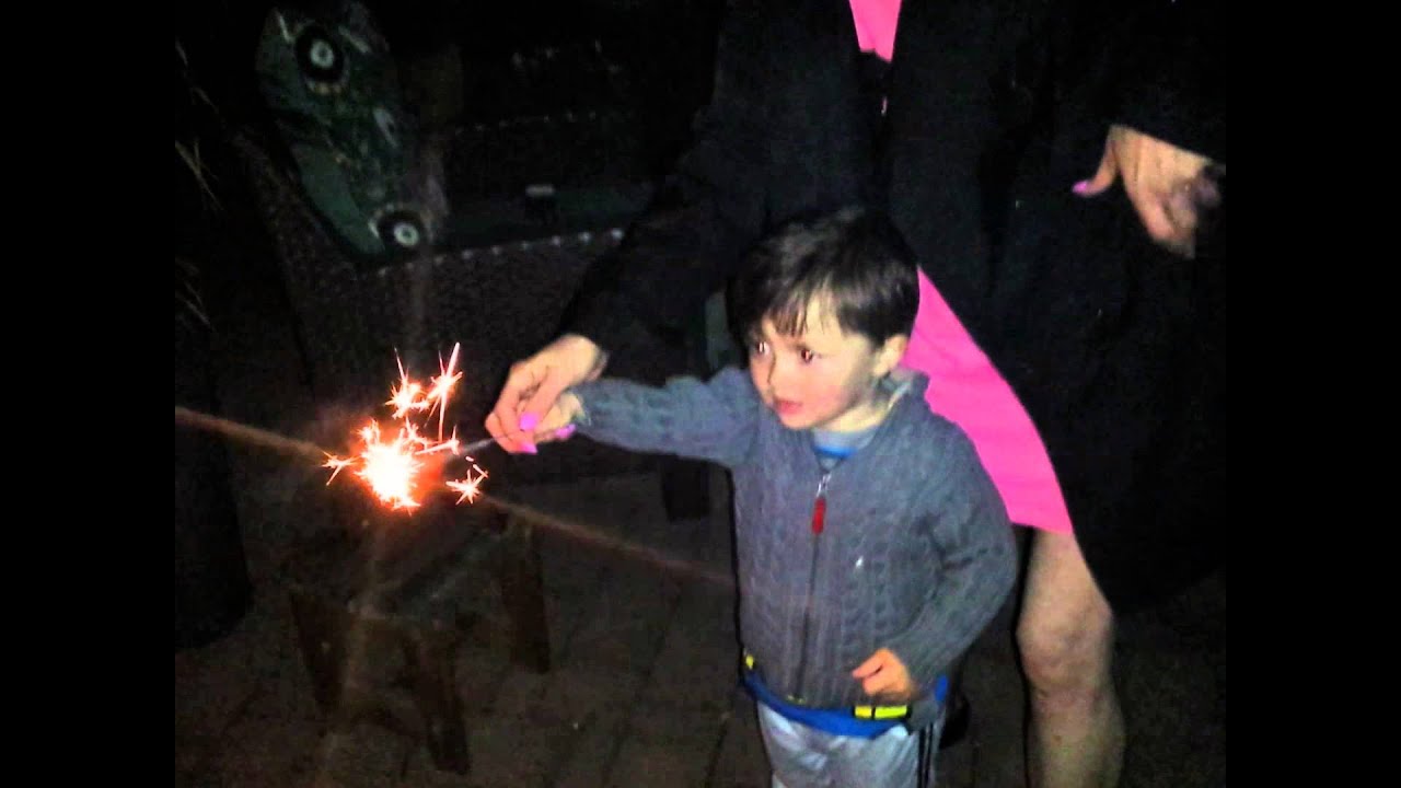Kids playing with sparklers