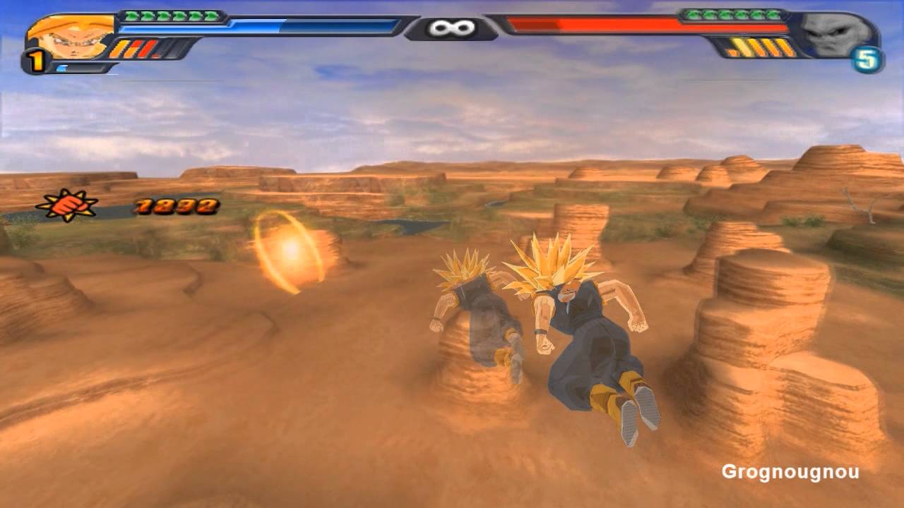 Trunks and Goku potaras Fusion in Super Saiyans (DBZ Tenkaichi 3 mod)