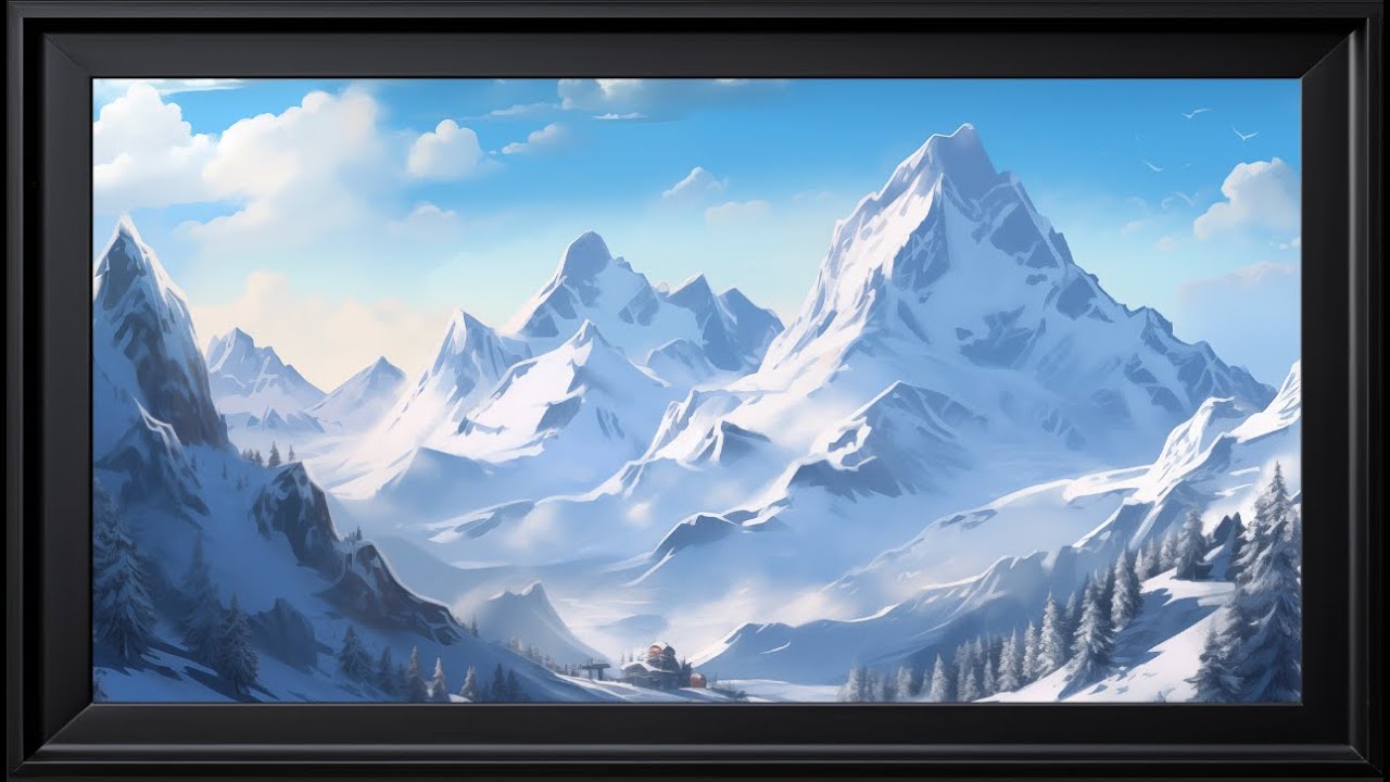 Frame TV Art - Snow-Capped Peaks | Winter Smart TV Artwork | Mountain TV Wallpaper