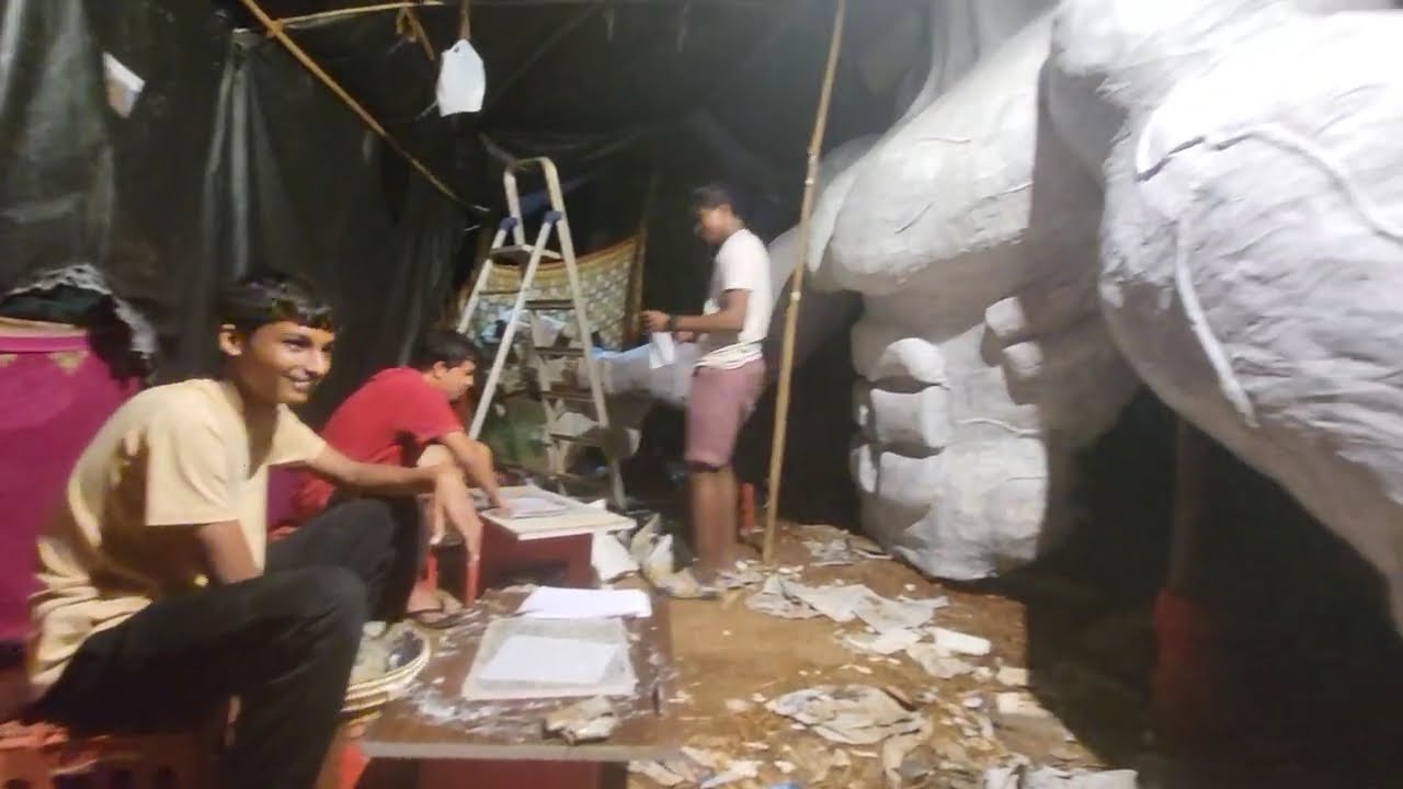 Making of Narkasur in goa 