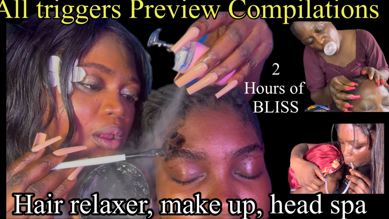 ASMR ✨2 Hours Sleep tingles, Scalp treatment hair spa,fake spit paint, braid pulling ,SLEEP THERAPY✨