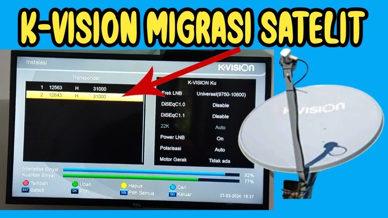 K-vision hilang siaran dan tidak ada sinyal || Cara scan satelit measat 3B K-vision terbaru 2024