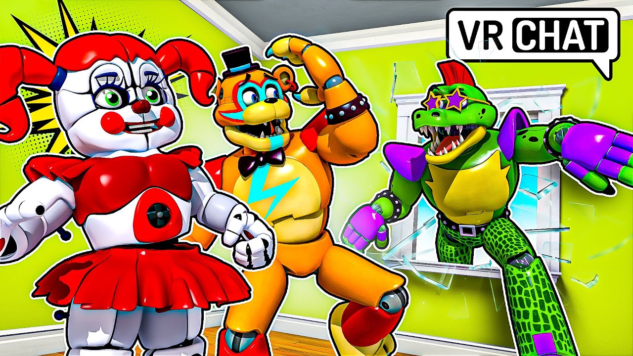 Monty MOVES in with Glamrock Freddy and Circus Baby in VRCHAT