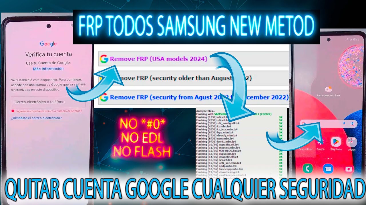 SOLO CONECTA Y BOOM FRP SAMSUNG ALL MODEL US QUITAR CUENTA GOOGLE A10A20A30A50A70 NUEVO METODO SAMFW