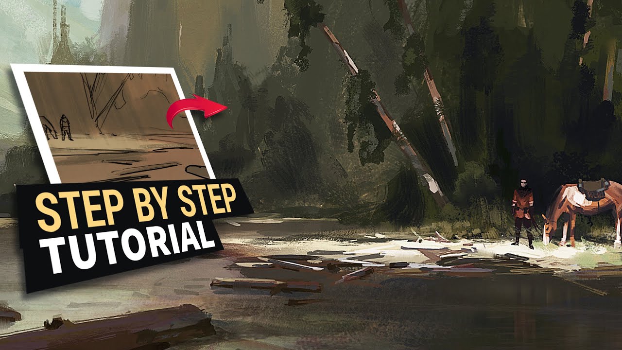 How to Paint Environment Concept Art ( Composition Breakdown) Digital Painting Tutorial