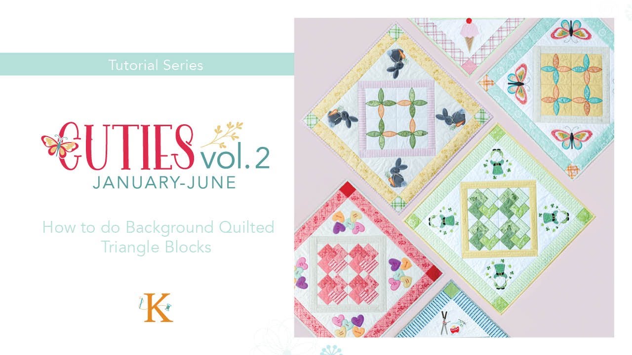 8x12 and 9x14 Hoop Instructions for Kimberbell Cuties Vol. 2 Background Quilting Triangle Blocks!
