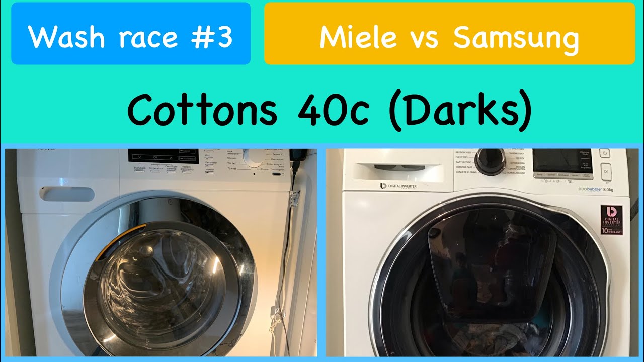 Wash race #3 - Miele vs Samsung - Cottons 40 (Darks)