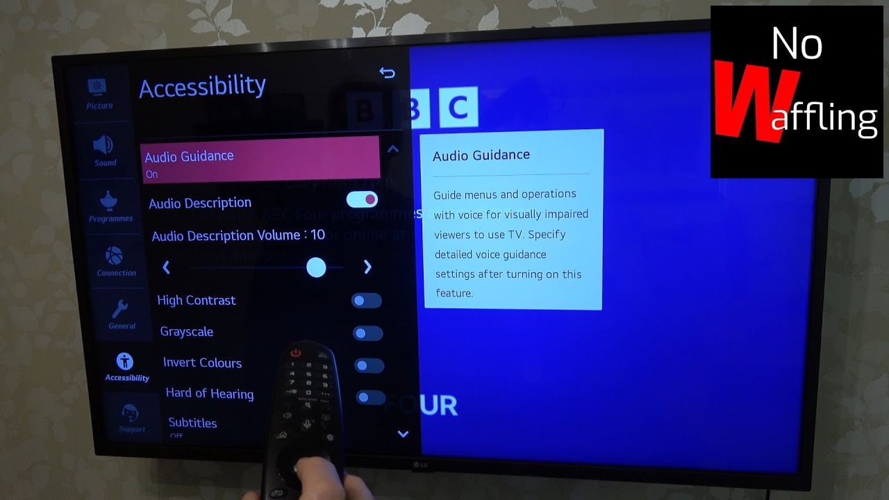 LG TV How to TURN OFF or ON Audio Guidance or Description - Beginners guide