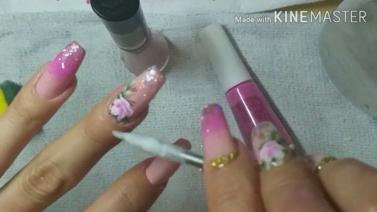 Encapsulada - Esmalte normal e pedraria - Passo a passo