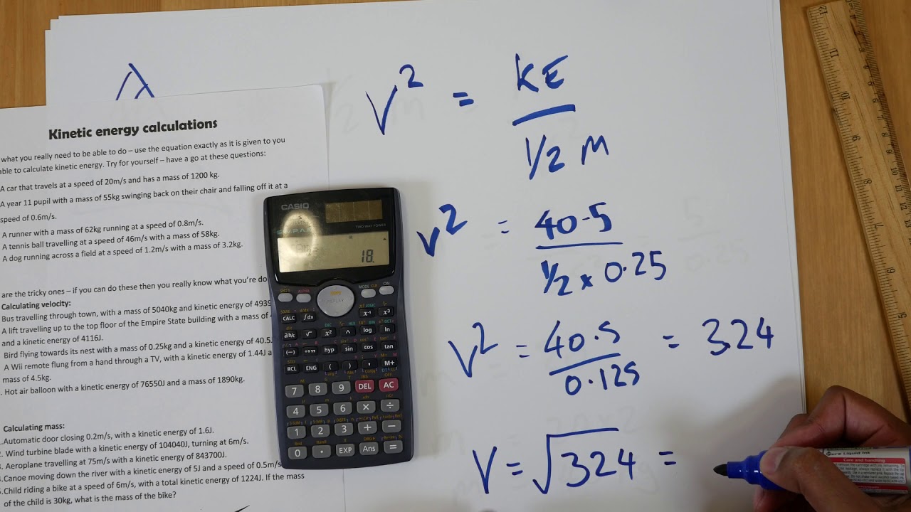 Kinetic Energy Part 3 - Calculating Velocity