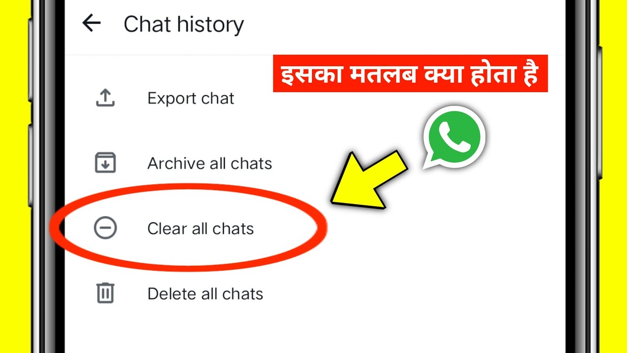 What is the meaning of Clear all chats | Whatsapp clear all chats