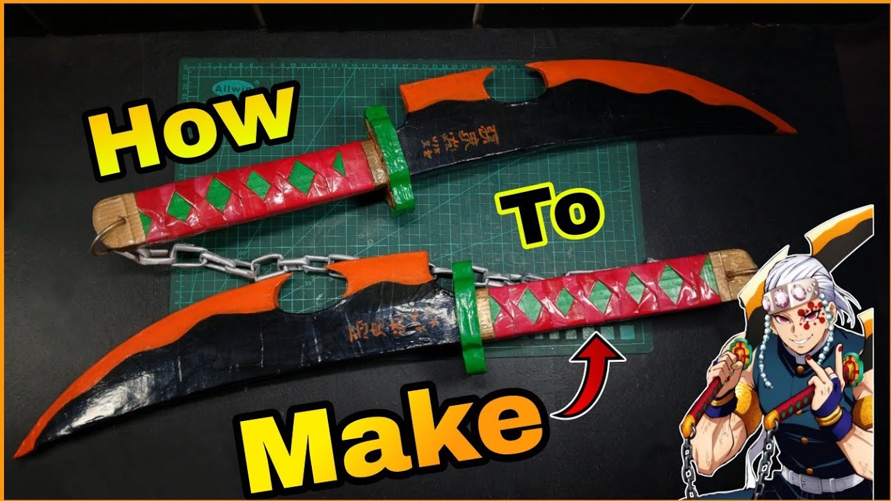 DIY Demon Slayer 🗡️✨ Create Tengen Uzui’s Epic Blades from Cardboard!