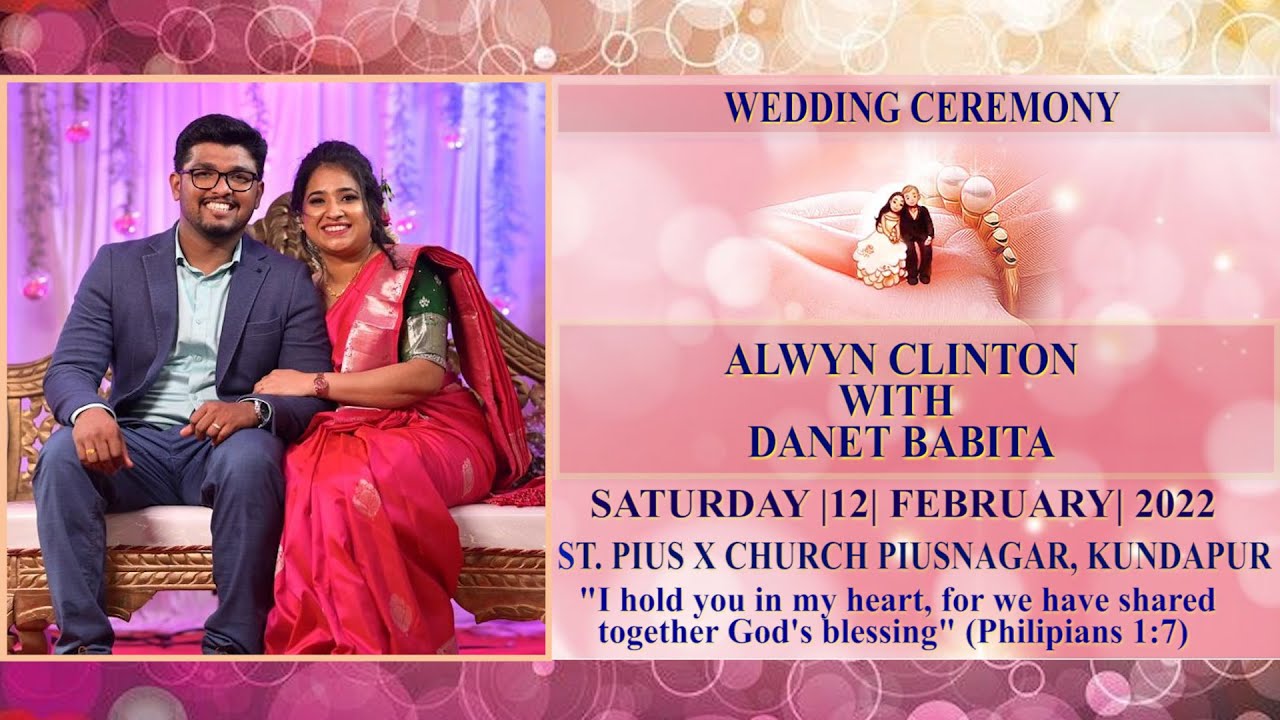 Join Us Virtually For The Wedding Of Alwyn Clinton with Danet Babitha, On Februay|12|2022