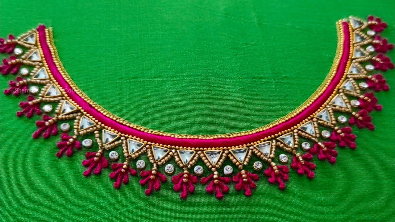 నార్మల్ నీడిల్ Normal Needleతో Beautiful Aari/Maggam Work Blouse Design #AariWorkUsingNormalNeedle