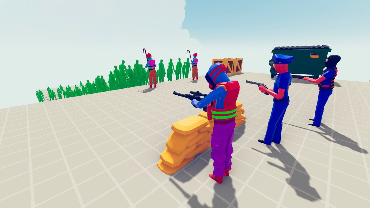 Zombie 100 Units vs Army Soldier - Totally Accurate Battle Simulator TABS EP1