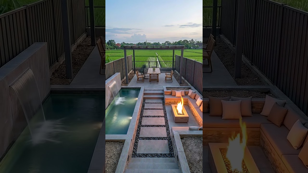 Stunning Backyard Transformation with Pergola and Water Feature 