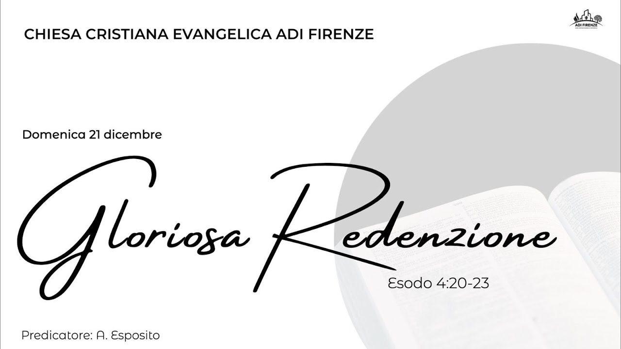 Gloriosa Redenzione (Esodo 4:20-23)