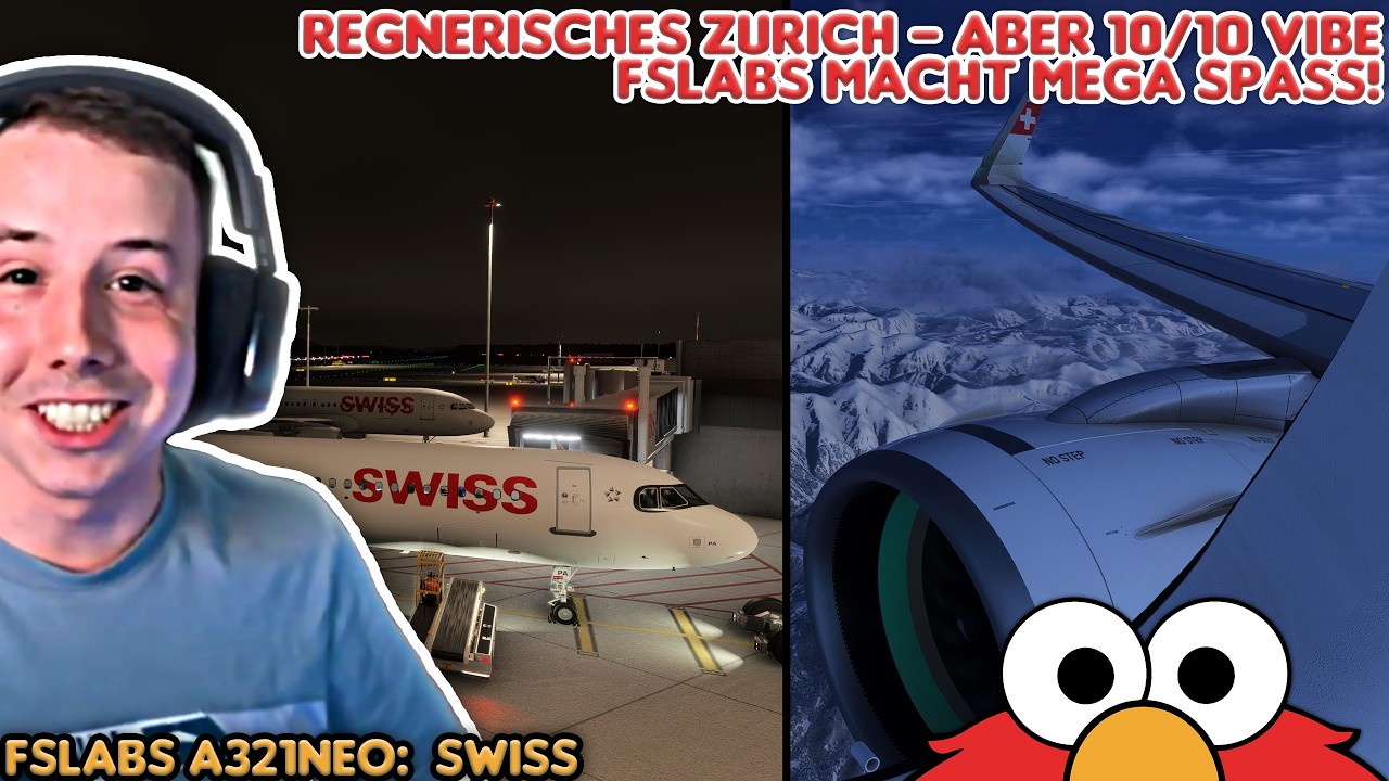Rainy Zürich Madness im FSLabs A321neo: so ein Vibe! DAAG Algiers - LSZH Züri - LIMC Malpensa