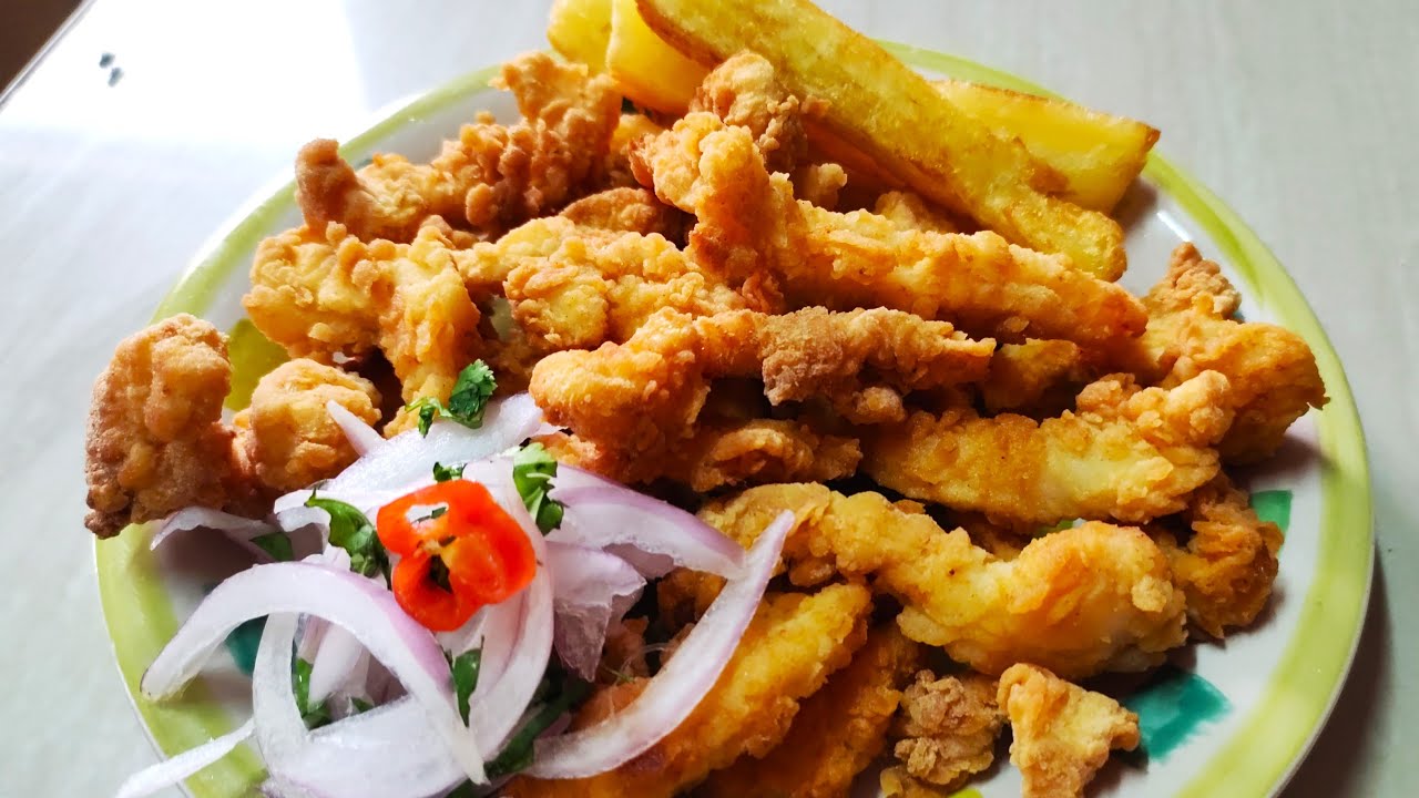 Como preparar chicharrón de pota receta fácil!!