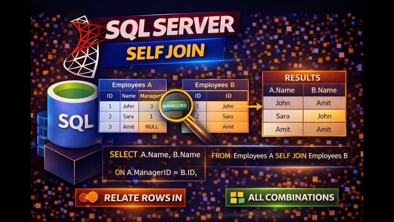 Day 24: Microsoft SQL Server Complete Course | Self Join #sqlserver #sqlinterviewquestions